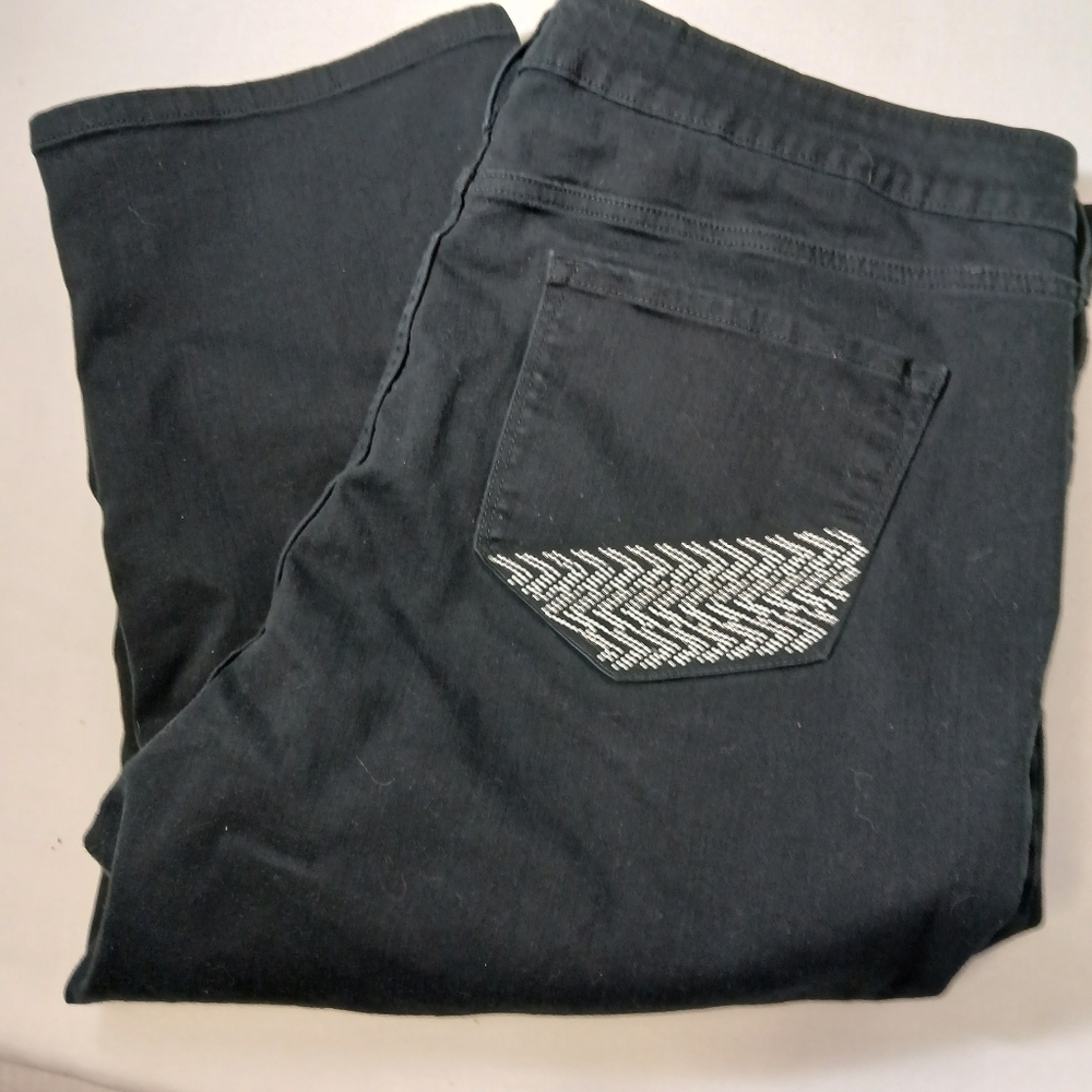 NYDJ Black and White Cropped Ankle Pants Womens Size 18W
